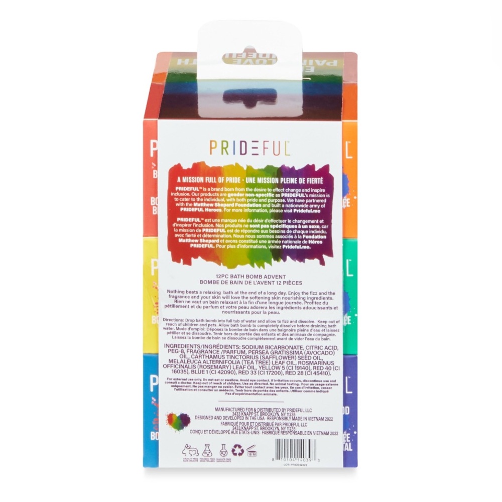 4/$15 🌻 NWT Prideful Bath Bomb Advent Calendar Set, 1.7 oz, 12 Piece - Picture 2 of 3